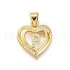 Rack Plating Brass Micro Pave Cubic Zirconia Pendants KK-L226-101G-P-1