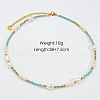 Handmade Natural Pearl & Howlite & Glass Beaded Necklace JR6200-1-1