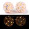 Handmade Luminous Polymer Clay Rhinestone Beads CLAY-H003-04B-1