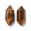 Natural Tiger Eye Double Terminal Pointed Pendants G-C007-02A-20-2