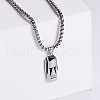 Retro Style Stainless Steel Moai Stone Statue Pendant Necklaces for Men BN6647-1