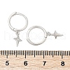 Star 925 Sterling Silver Micro Pave Clear Cubic Zirconia Hoop Earrings for Women EJEW-G427-03P-5