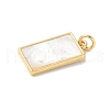 Brass Pave Natural White Shell Pendants KK-S522-05E-G-2