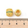 Brass Micro Pave Cubic Zirconia European Beads KK-P297-05G-02-2