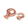 Rack Plating Round Ring Brass Micro Pave Cubic Zirconia Fold Over Clasps KK-F873-22RG-02A-2