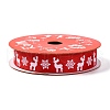 5 Yards Christmas Polyester Printed Grosgrain Ribbon OCOR-A008-01F-1