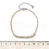 304 Stainless Steel Round Beads Link Bracelets BJEW-Q038-07GP-5