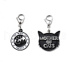 2Pcs Cat Alloy Enamel Pendant Decoration HJEW-JM02496-1