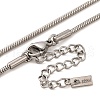 Non-Tarnish 304 Stainless Steel Heart Pendant Round Snake Chain Necklaces for Women NJEW-G142-04P-3
