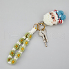 HOBBIESAY 1Pc Handmade Macrame Woven Cotton Flower Pendant Decorations MAKN-HY0001-01-5