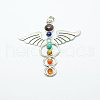 Vintage Chakra Jewelry Alloy Bezel Gemstone Big Pendants G-M039-01-2