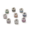 Rack Plating Brass Cubic Zirconia European Beads KK-K349-10P-1