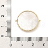 Brass Pave Clear Cubic Zirconia Connector Charms with Shell KK-P260-28B-G-3
