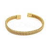 304 Stainless Steel Wire Mesh Cuff Bangles for Women BJEW-D022-01A-G-1