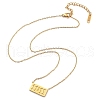 304 Stainless Steel 11:11 Number Rectangle Pendant Necklace with Cable Chains for Women NJEW-NH0001-04G-2