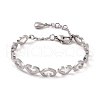 Tarnish Resistant 304 Stainless Steel Bangles with Safety Chains BJEW-F464-18P-1