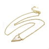 Brass Micro Pave Clear Cubic Zirconia Pendant Necklaces NJEW-B082-05A-G-2