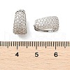 Brass Micro Pave Clear Cubic Zirconia Hoop Earrings EJEW-M077-20P-3