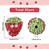SUNNYCLUE 30Pcs Rhinestone Strawberry Plastic Beads FIND-SC0012-13-2