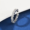 Brass Micro Pave Cubic Zirconia Cuff Rings for Women RJEW-F182-03P-1