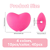 DICOSMETIC 40Pcs 4 Colors Heart Food Grade Eco-Friendly Silicone Beads SIL-DC0001-77-2