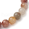 Natural Rutilated Quartz Round Beaded Stretch Bracelets for Women Men BJEW-JB11428-4