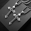 Cross Alloy Black Enamel Pendant Necklaces FS-WGF2765-01-4