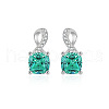 Square 925 Sterling Silver Pave Cubic Zirconia Stud Earrings WG8F2D6-06-2