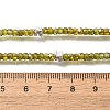 Faceted Rondelle Natural Peridot Beaded Necklaces for Women NJEW-M048-03-5