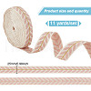 GOMAKERER about 10.5~11 yards Ethnic Style Polycotton Jacquard Leaf Ribbons OCOR-GO0001-15B-2