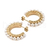 Ion Plating(IP) 304 Stainless Steel with ABS Imitation Pearl Stud Earrings for Women EJEW-N055-12G-2