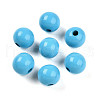 Painted Natural Wood Beads WOOD-A018-16mm-03-1