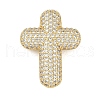 Brass Micro Pave Clear Cubic Zirconia Beads KK-S392-01G-1