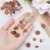 SUNNYCLUE 20 Pairs 2 Size Walnut Wood Flat Round Stud Earring FIND-SC0003-93-3