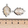 Natural Moonstone Faceted Leaf Pendants G-I375-04P-19-3