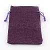 Polyester Imitation Burlap Packing Pouches Drawstring Bags ABAG-R005-18x13-10-1