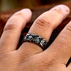 Stainless Steel Odin Norse Amulet Rune Couple Viking Rings for Men Women PW-WG894B0-01-5