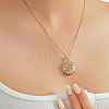 Elegant Brass & Glass Hollow Design Tree Pendant Necklaces WX2591-9-1