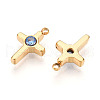 Ion Plating(IP) 304 Stainless Steel Micro Pave Cubic Zirconia Charms STAS-N110-01F-G-2