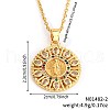 Vintage Brass Pave Cubic Zirconia Hollow Round Religion Virgin Mary Pendant Necklaces for Women EZ3168-2-4