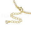 Cubic Zirconia Classic Tennis Necklace with Flower Links NJEW-N048-01F-2