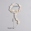 Bohemian Style Natural Cowrie Shell & Plastic Imitation Pearl & Waxed Cord Adjustable Toe Ring Anklets FS-WG56DB4-01-3