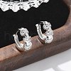 Brass Clear Cubic Zirconia Hoop Earrings EJEW-Q014-25P-1