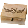 Rectangle Wooden Memory Keepsake Boxes with Lids CON-WH0101-027-1