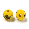 Printed Wood European Beads WOOD-G022-08A-02-2