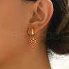 Elegant Stainless Steel Heart Hoop Earrings NY7075-2-2