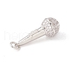 Brass Micro Pave Clear Cubic Zirconia Pendants ZIRC-P098-11P-2
