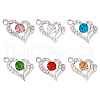 6Pcs 6 Colors Alloy Rhinestone Pendants FIND-TA0003-05-2