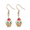 Ice Cream Cup Handmade Glass Seed Beads Dangle Earrings for Women EJEW-MZ00392-06-2
