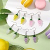 Grape Glass Dangle Earrings EJEW-JE06171-2